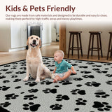 Ultra Soft Area Rug, Non Slip, Stain Resistant, Washable Area Rugs for Living Room, Bedroom, Contemporary Textured Animal Motif(Gray)