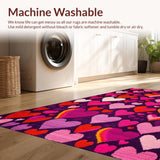 Ultra Soft Area Rug, Non Slip, Stain Resistant, Washable Area Rugs for Living Room, Bedroom, Lively Motivational Textured Design(Purple)