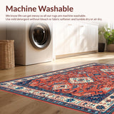 Ultra Soft Area Rug, Non Slip, Stain Resistant, Washable Area Rugs for Living Room, Bedroom, Chic Trellis Pattern with Depth(Orange)