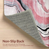 Ultra Soft Area Rug, Non Slip, Stain Resistant, Washable Area Rugs for Living Room, Bedroom, Artistic Marble-Inspired Decorative Piece(Pink)
