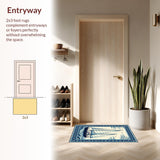 Ultra Soft Area Rug, Non Slip, Stain Resistant, Washable Area Rugs for Living Room, Bedroom, Vibrant Sailboat Coastal Theme(Blue)