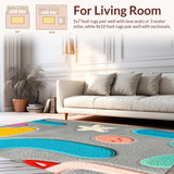 Ultra Soft Area Rug, Non Slip, Stain Resistant, Washable Area Rugs for Living Room, Bedroom, Playful Grey Cartoon Cat Bath Mat Runner(Gray)