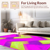 Ultra Soft Area Rug, Non Slip, Stain Resistant, Washable Area Rugs for Living Room, Bedroom, Futuristic High-Contrast Color Spectrum(Pink)