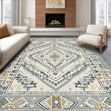 Ultra Soft Area Rug, Non Slip, Stain Resistant, Washable Area Rugs for Living Room, Bedroom, Sophisticated Trellis Design Element(Beige)
