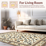 Ultra Soft Area Rug, Non Slip, Stain Resistant, Washable Area Rugs for Living Room, Bedroom, Vibrant Playful Pet Friendly Look(Beige)