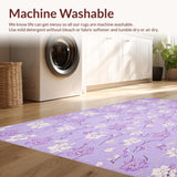 Ultra Soft Area Rug, Non Slip, Stain Resistant, Washable Area Rugs for Living Room, Bedroom, Vibrant Cozy Fuzzy Round Aesthetic(Purple)