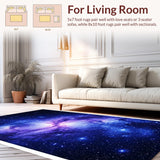 Ultra Soft Area Rug, Non Slip, Stain Resistant, Washable Area Rugs for Living Room, Bedroom, Enchanting Astral Patterned Delight(Blue)