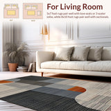 Ultra Soft Area Rug, Non Slip, Stain Resistant, Washable Area Rugs for Living Room, Bedroom, Neutral Brown Slate Bathroom Rustic Handwoven Carpet(Beige)