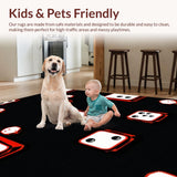 Ultra Soft Area Rug, Non Slip, Stain Resistant, Washable Area Rugs for Living Room, Bedroom, Artistic Dice Tile Arrangement(Black)