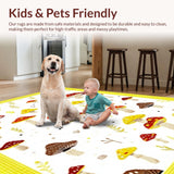 Ultra Soft Area Rug, Non Slip, Stain Resistant, Washable Area Rugs for Living Room, Bedroom, Stylish Eclectic Mushroom Design(Red)