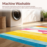 Ultra Soft Area Rug, Non Slip, Stain Resistant, Washable Area Rugs for Living Room, Bedroom, Cute Cheerful Child-Friendly Pattern(Yellow)