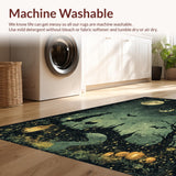 Ultra Soft Area Rug, Non Slip, Stain Resistant, Washable Area Rugs for Living Room, Bedroom, Midnight Coven Rug Pair - Bewitched Floor Art - Enchanted Black Carpet(Black)