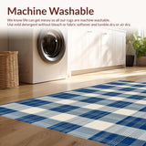 Ultra Soft Area Rug, Non Slip, Stain Resistant, Washable Area Rugs for Living Room, Bedroom, Contemporary Gray Medallion Influence(Blue)