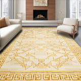 Ultra Soft Area Rug, Non Slip, Stain Resistant, Washable Area Rugs for Living Room, Bedroom, Luxury Beige Gold Area(Gold)