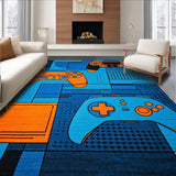 Ultra Soft Area Rug, Non Slip, Stain Resistant, Washable Area Rugs for Living Room, Bedroom, Whimsical Colorful Gaming Design(Blue)