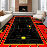 Ultra Soft Area Rug, Non Slip, Stain Resistant, Washable Area Rugs for Living Room, Bedroom, Sleek Futuristic Patterned Design(Red)