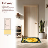 Ultra Soft Area Rug, Non Slip, Stain Resistant, Washable Area Rugs for Living Room, Bedroom, Trendy Psychedelic Nature Theme(Gold)