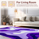 Ultra Soft Area Rug, Non Slip, Stain Resistant, Washable Area Rugs for Living Room, Bedroom, Stylish Funky Gradient Style(Purple)