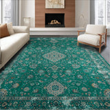 Ultra Soft Area Rug, Non Slip, Stain Resistant, Washable Area Rugs for Living Room, Bedroom, Distressed Elegant Heritage Style(Blue)