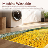 Ultra Soft Area Rug, Non Slip, Stain Resistant, Washable Area Rugs for Living Room, Bedroom, Geometric Spotted Kitchen Area(Yellow)