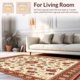 Ultra Soft Area Rug, Non Slip, Stain Resistant, Washable Area Rugs for Living Room, Bedroom, Desert Oasis Animal Print Terracotta Beige Brown Cream(Ivory)