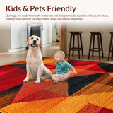Ultra Soft Area Rug, Non Slip, Stain Resistant, Washable Area Rugs for Living Room, Bedroom, Warm Toned Copper Bedroom Non-Slip Aesthetic Carpet(Red)