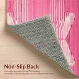 Ultra Soft Area Rug, Non Slip, Stain Resistant, Washable Area Rugs for Living Room, Bedroom, Unique Soft Pink Striped Theme(Pink)