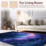 Ultra Soft Area Rug, Non Slip, Stain Resistant, Washable Area Rugs for Living Room, Bedroom, Ethereal Cosmic Starburst Tapestry(Blue)