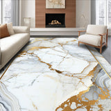 Ultra Soft Area Rug, Non Slip, Stain Resistant, Washable Area Rugs for Living Room, Bedroom, Elegant Marble Border Living Room Stain-Resistant Rug(White)
