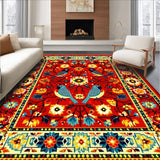 Vibrant Floral Mexican Bird Motif(Red)