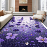 Ultra Soft Area Rug, Non Slip, Stain Resistant, Washable Area Rugs for Living Room, Bedroom, Warm Cozy Shag Design Element(Purple)