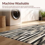Ultra Soft Area Rug, Non Slip, Stain Resistant, Washable Area Rugs for Living Room, Bedroom, Round Area With Checkerboard And Zigzag Southwestern(Gray)
