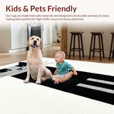 Ultra Soft Area Rug, Non Slip, Stain Resistant, Washable Area Rugs for Living Room, Bedroom, Adorable Minimalist Animal Icon(Black)