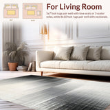 Ultra Soft Area Rug, Non Slip, Stain Resistant, Washable Area Rugs for Living Room, Bedroom, Chic Farmhouse Door Mat with Black and White Stripes for Entryway(Gray)