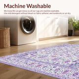 Floral Cat Inspired Area Rug(White)