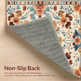 Ultra Soft Area Rug, Non Slip, Stain Resistant, Washable Area Rugs for Living Room, Bedroom, Faded Floral Bedroom Carpet for Minimal Living(Beige)