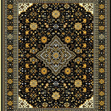 Luxurious Black Gold Damask Style(Black)
