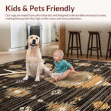 Ultra Soft Area Rug, Non Slip, Stain Resistant, Washable Area Rugs for Living Room, Bedroom, Cozy Natural Textured Aesthetic(Brown)