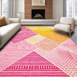 Ultra Soft Area Rug, Non Slip, Stain Resistant, Washable Area Rugs for Living Room, Bedroom, Delicate Modern Lattice Aesthetic(Yellow)