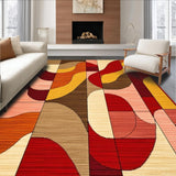 Ultra Soft Area Rug, Non Slip, Stain Resistant, Washable Area Rugs for Living Room, Bedroom, Eye-Catching Groovy Linear Elements(Brown)