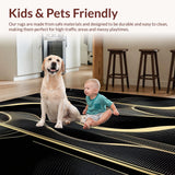 Luxurious Black Gold Geometric Waves(Black)