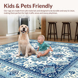 Ultra Soft Area Rug, Non Slip, Stain Resistant, Washable Area Rugs for Living Room, Bedroom, Stylish Contemporary Circular Design(White)