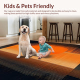 Ultra Soft Area Rug, Non Slip, Stain Resistant, Washable Area Rugs for Living Room, Bedroom, Elegant Abstract Gradient Flow(Orange)