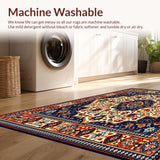 Ultra Soft Area Rug, Non Slip, Stain Resistant, Washable Area Rugs for Living Room, Bedroom, Area Multi Colored Style(Red)