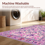Ultra Soft Area Rug, Non Slip, Stain Resistant, Washable Area Rugs for Living Room, Bedroom, Eclectic Vibrant Retro Elements(Ivory)