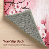 Ultra Soft Area Rug, Non Slip, Stain Resistant, Washable Area Rugs for Living Room, Bedroom, Delicate Botanical Blossom Pattern(Pink)