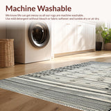 Ultra Soft Area Rug, Non Slip, Stain Resistant, Washable Area Rugs for Living Room, Bedroom, Elegant Monochrome Diamond Pattern(Black)