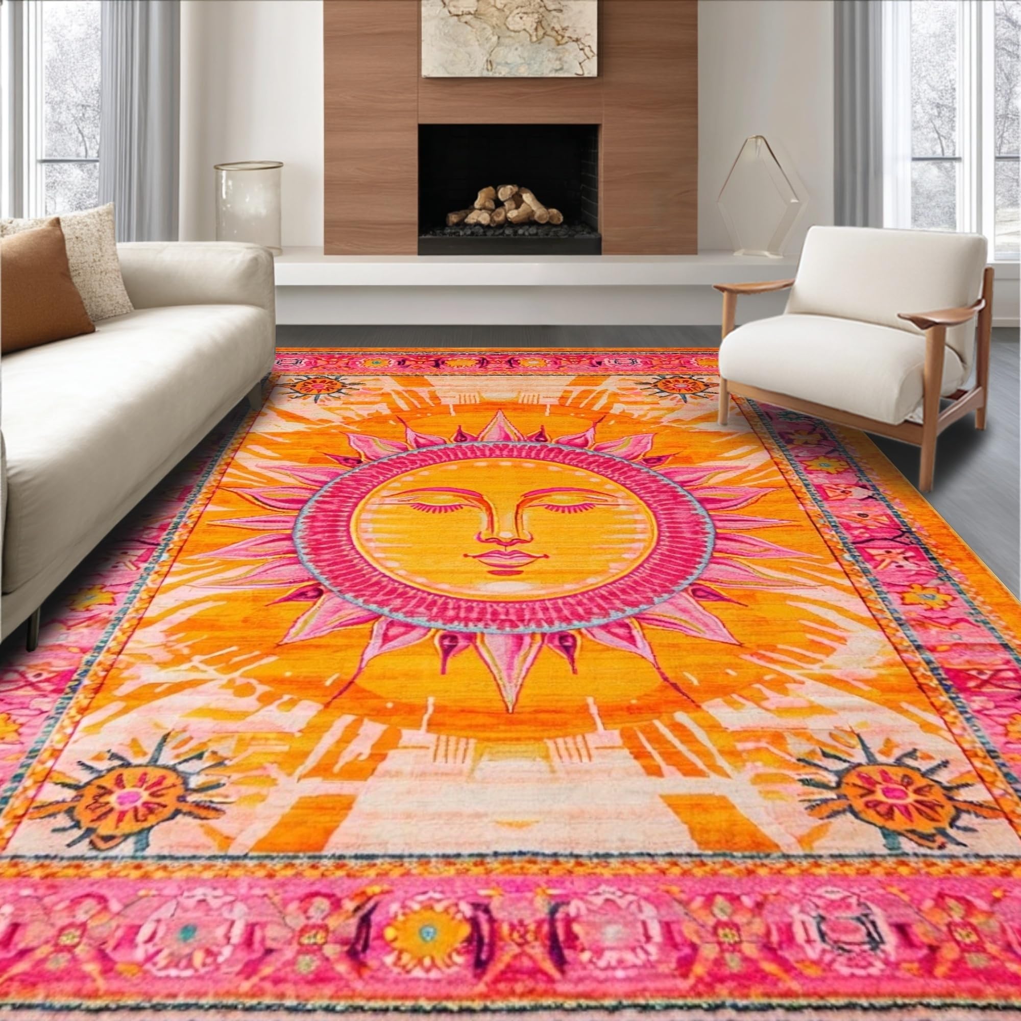 Sunny Whimsical Boho Splash Rug – ODIKA