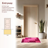 Ultra Soft Area Rug, Non Slip, Stain Resistant, Washable Area Rugs for Living Room, Bedroom, Vibrant Animal Print Door Mat Contemporary Home Decor(Pink)