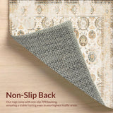 Ultra Soft Area Rug, Non Slip, Stain Resistant, Washable Area Rugs for Living Room, Bedroom, Boho Inspired Beige Runner Non Slip Kitchen Floor(Beige)